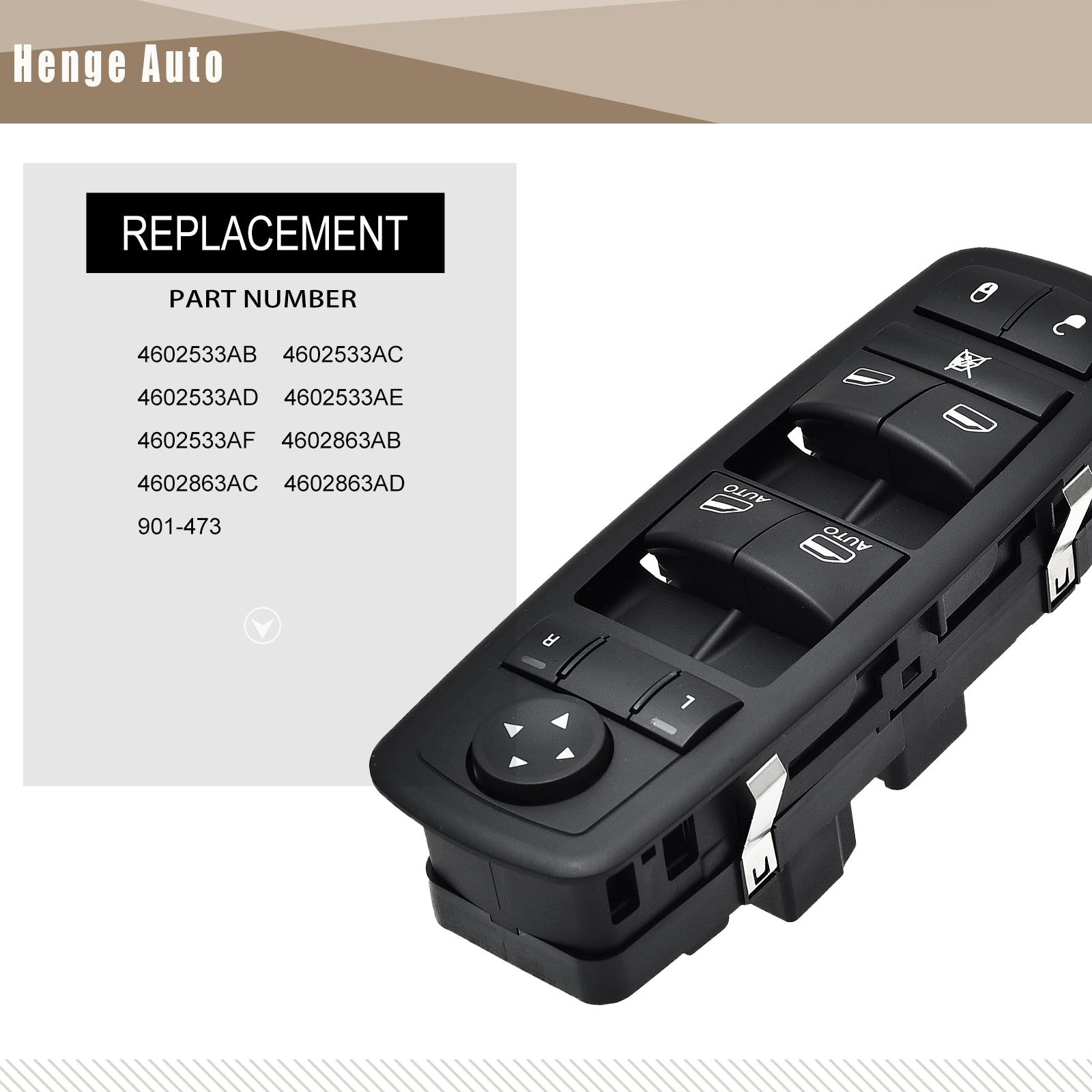 Master power window switch replacement for 09-10 Journey Replace